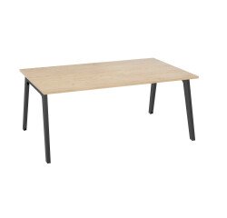 Managre desk Eden Arche W 180 x D 100 light oak with metallic undercarriage 