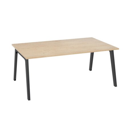 Managre desk Eden Arche W 180 x D 100 light oak with metallic undercarriage 