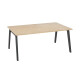 Managre desk Eden Arche W 180 x D 100 light oak with metallic undercarriage 