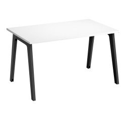 Mesa recta Eden Arco blanca An 120 cm con canaleta patas antracitas