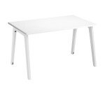 Bureau droit individuel blanc 120 x 80 cm, piétement métal Exprim