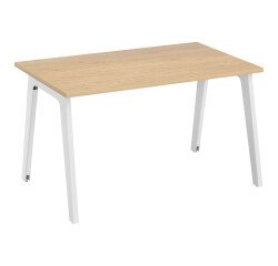 Mesa recta Eden Arco An 120 cm roble patas metal blancas