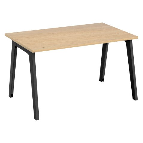 Bureau droit individuel chêne clair 120 x 80 cm, piétement métal Exprim