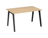 Bureau droit Eden Arche chêne clair L 120 cm avec goulotte