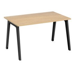 Straight desk Eden Arch light oak 120 cm with cable management