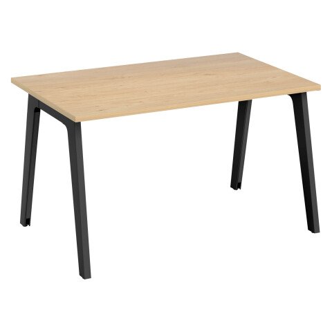 Mesa recta Eden Arco roble claro An 120 cm con canaleta patas antracita