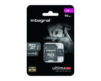 Tarjeta de memoria Micro SDHC Integral UltimaPro de 128 GB con adaptador Micro SD - Clase 10