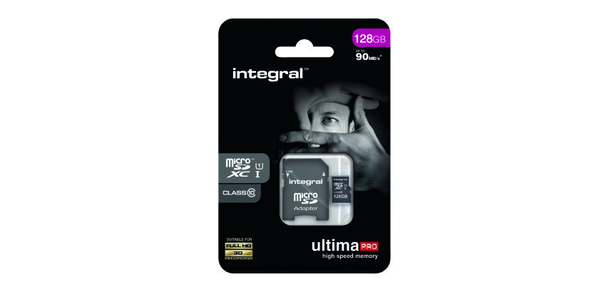 Micro SDHC memory card with micro SD adapter Integral UltimaPro 128GB - class 10