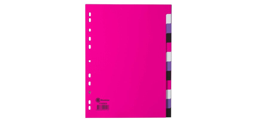 Separador A4 polipropileno multicolor Bruneau 12 pestañas reescribibles