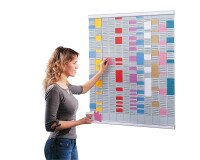 Planning à fiches T multi-usages 12 colonnes Nobo