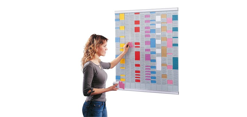 Planning à fiches T multi-usages 12 colonnes Nobo