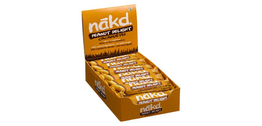 Bar of dried fruit and peanuts gluten-free Nakd - 35 g, box of 18 bars