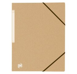 Carpeta reciclada A4 con gomas y 3 solapas kraft Touareg Oxford 24 x 32 cm lomo 2 cm