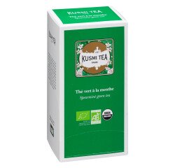 Groene thee munt Kusmi Tea - doos met 25 biologisch afbreekbare zakjes