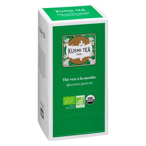 Kusmi Tea Té Verde Menta Orgánico - Caja de 25 bolsas