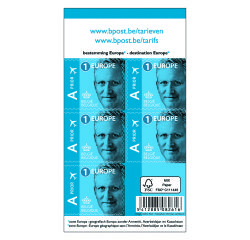 Blister of 10 x 5 self-adhesive sheets with stamps Bpost Europe Tarif 1 Filip. (This item will not count towards your gift or calculation of possible postal charges)