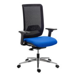 Chaise de bureau IMAX bleu - dossier maille avec accoudoirs