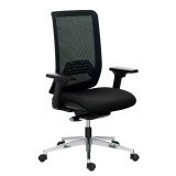 Office chair IMAX mesh back - with or without armrests - Synchronous mechanism + seat depth adjustment - Aluminum base