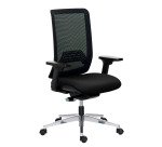 Chaise de bureau IMAX dossier maille - avec ou sans accoudoirs - Mécanisme Synchrone + réglage profondeur d'assise - Pieds aluminium