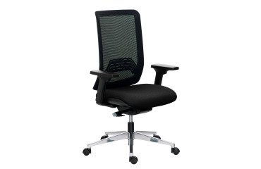 Office chair IMAX mesh back - with or without armrests - Synchronous mechanism + seat depth adjustment - Aluminum base