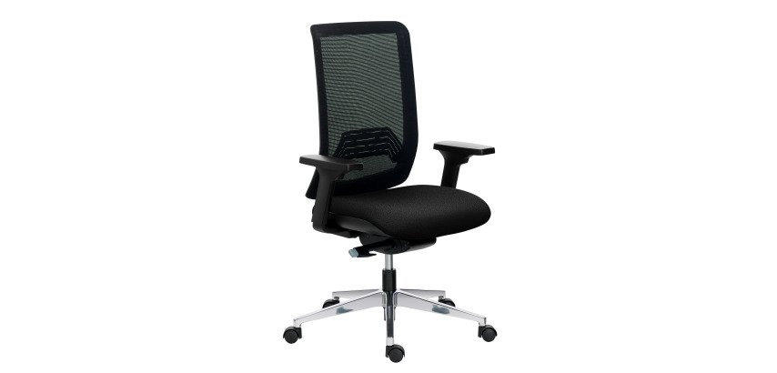 IMAX office chair, mesh backrest, fire-retardant fabric, with or without armrests, synchronous mechanism, aluminum base