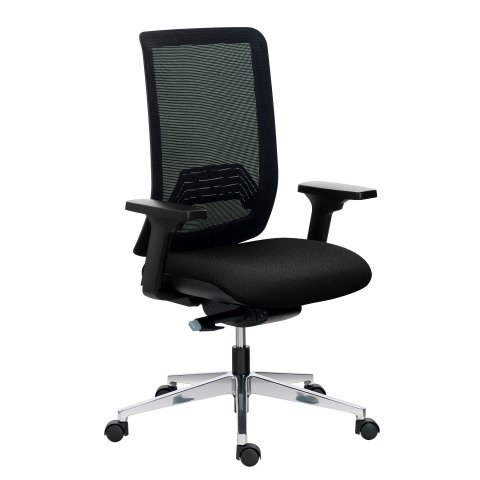 Silla de oficina negro Imax malla con reposabrazos 3D