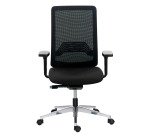 Chaise de bureau IMAX dossier maille - avec ou sans accoudoirs - Mécanisme Synchrone + réglage profondeur d'assise - Pieds aluminium