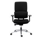 Chaise de bureau IMAX tissu - avec ou sans accoudoirs - Soutien lombaire - Mécanisme Synchrone +réglage profondeur d'assise - Pieds aluminium