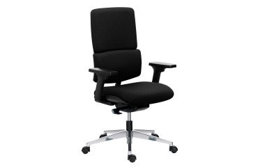 Silla de oficina Imax negro tejido con reposabrazos 3D