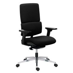 Office chair IMAX fabric - with or without armrests - Lumbar support - Synchronous mechanism - Black feet