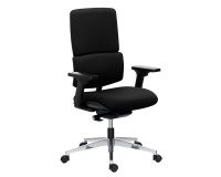 Office chair IMAX fabric - with or without armrests - Lumbar support - Synchronous mechanism + seat depth adjustment - Aluminum feet
