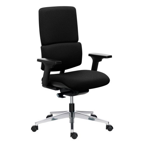 Silla de oficina Imax negro tejido con reposabrazos 3D