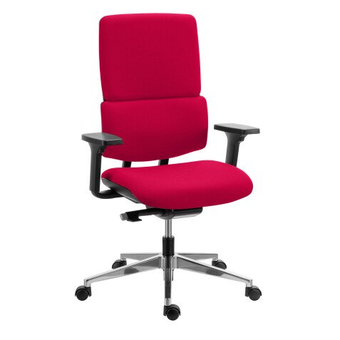 Silla de oficina Imax rojo tejido con reposabrazos 3D