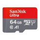 Carte mémoire micro SDHC 64 Go SANDISK avec adaptateur SDXC - classe 10