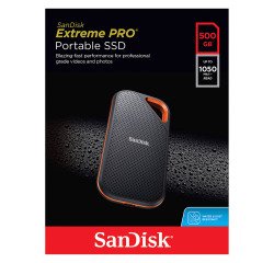 Disco duro SSD externo Sandisk Extreme Pro de 500 GB, USB 3.2 (USB-C), color negro