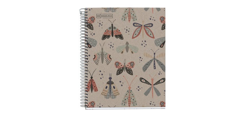 Cuaderno reciclado A5 cuadrícula 80 hojas Ecobutterfly Miquelrius