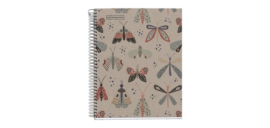 Cuaderno reciclado A5 cuadrícula 80 hojas Ecobutterfly Miquelrius