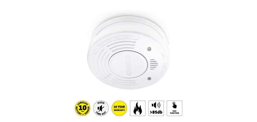 Détecteur de fumée - Autonomie 10 ans - Nédis