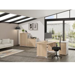 Scrivania compact  destra L160 gambe piene Quarta Plus