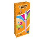 Stylo bille Bic 4 couleurs Lilas rétractable pointe 1 mm - écriture moyenne