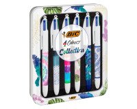 Bolígrafos Bic 4 colores Botánico y Tie & Dye punta 1 mm - Escritura media - Caja de 6