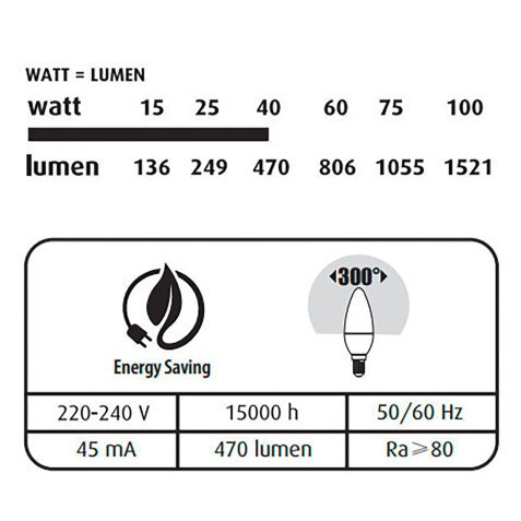LED lamp flame E14 5,9W