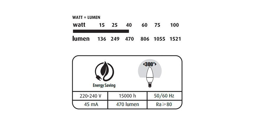 Ampoule LED Flamme - E14 40W