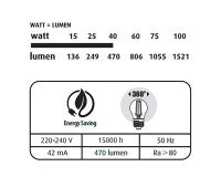 LED lamp filament mini spherical E27 4,4W