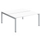 Pôle 2 bureaux droits Teamline L 160 cm - plateaux blanc piètement métal arche