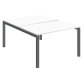 Pôle 2 bureaux droits Teamline L 120 cm - plateaux blanc piètement métal arche