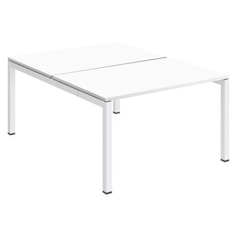 Conjunto 2 mesas rectas Arko An 120 x Fon 168 cm blanco patas blancas