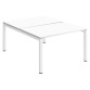 Pôle 2 bureaux droits Teamline L 120 cm - plateaux blanc piètement métal arche
