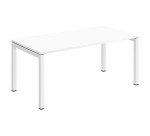 Bureau droit Teamline plateau blanc L 160 cm - piètement métal