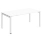 Bureau droit Teamline plateau blanc L 160 cm - piètement métal